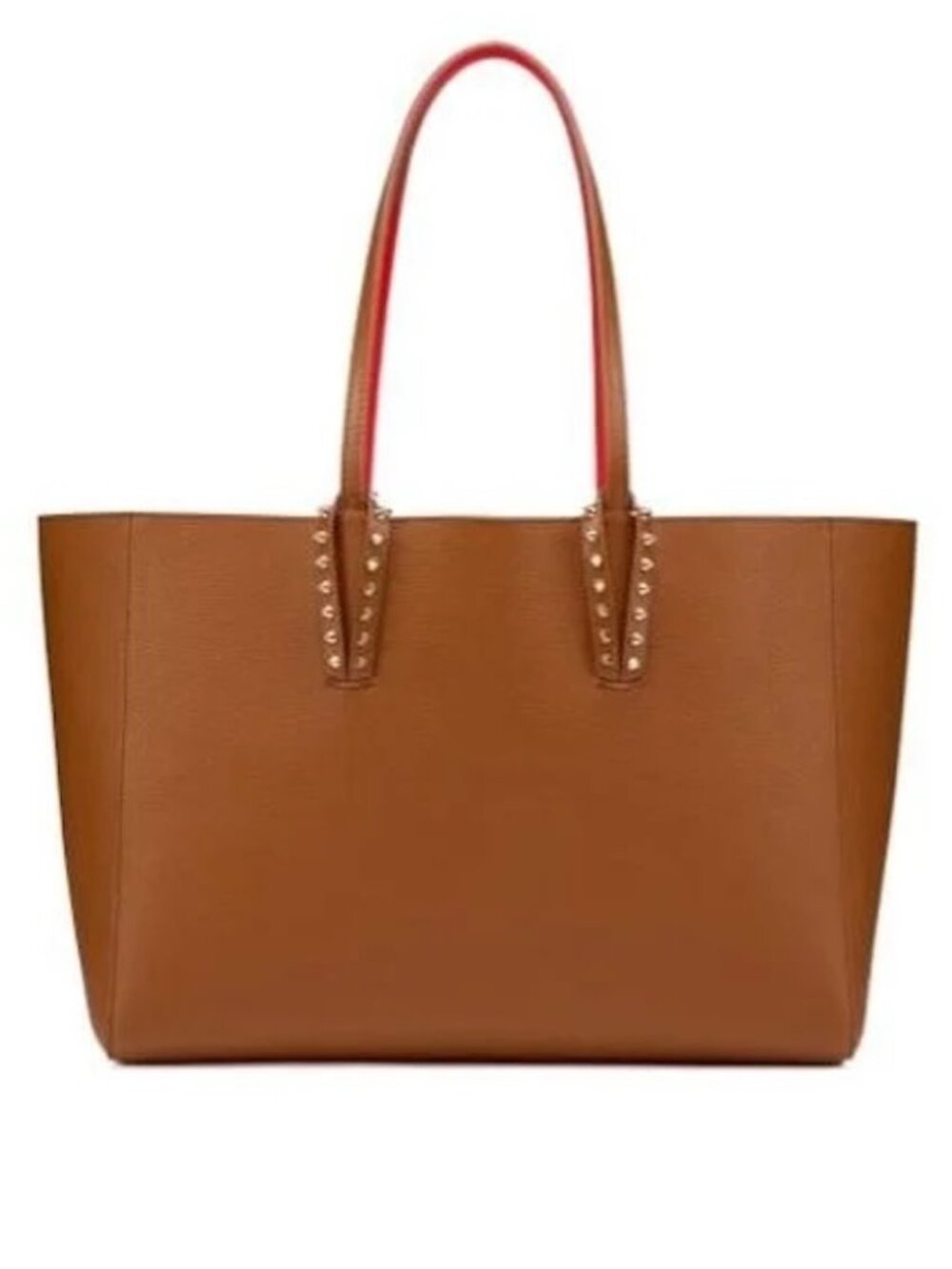 Christian Louboutin CABATA Spiked Studded Empire Leather Tote Bag w. Pouch